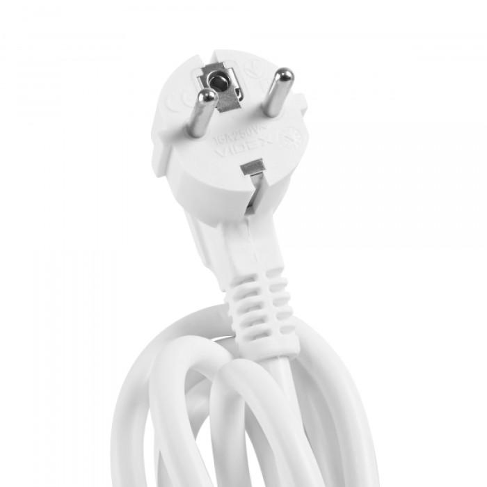 Мережевий подовжувач VIDEX ONCORD з/з 4п 3м (3x1.5мм) з кнопкою White (VF-PD43G-W)