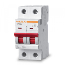 Автоматичний вимикач RS4 2п 25А С 4,5кА VIDEX RESIST (VF-RS4-AV2C25)