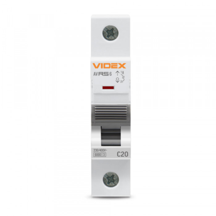 Автоматичний вимикач RS6 1п 20А 6кА С VIDEX RESIST (VF-RS6-AV1C20)
