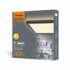 LED світильник з декоративною підсвіткою квадратний VIDEX DL3S 24W 4000K Чорний (VL-DL3S-244B)
