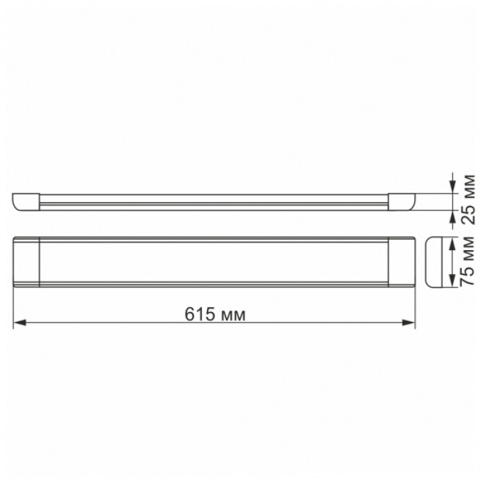 LED світильник лінійний VIDEX 27W 0,6М 5000K (VL-BN-27065)