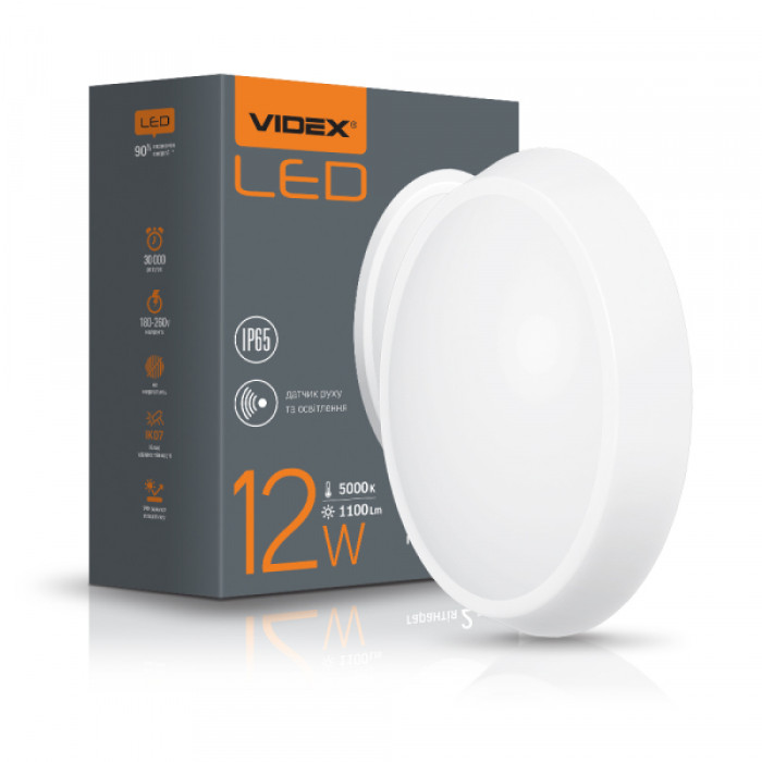 LED світильник IP65 овальний VIDEX 12W 5000K білий сенсорний (VL-BHO-125PW-S)