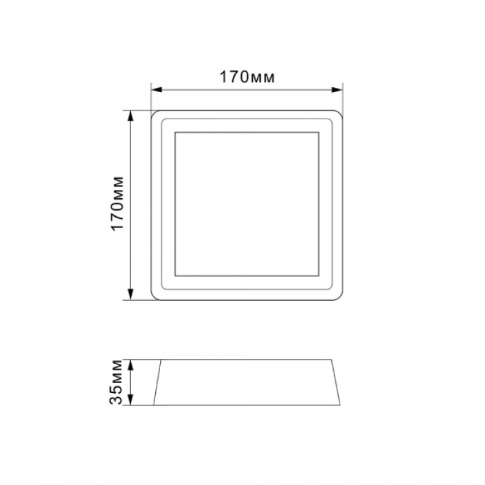 LED Світильник квадратний накладний TITANUM 18W 5000K 220V (TL-BHS20-185)