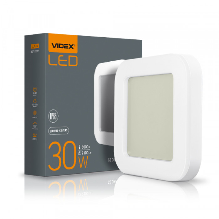 LED світильник ART IP65 квадратний VIDEX 30W 5000K (VL-BHFS-305)