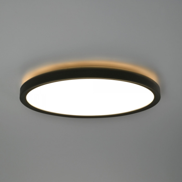 LED світильник з декоративною підсвіткою круглий VIDEX DL3R 18W 4000K Чорний (VL-DL3R-184B)