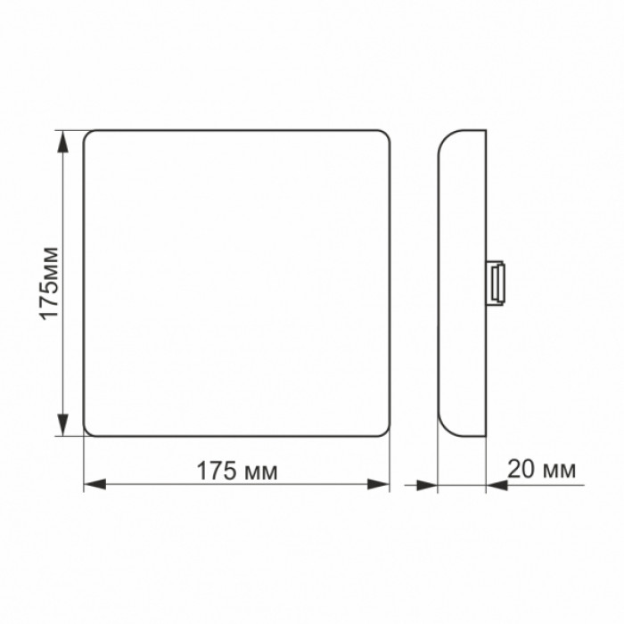 LED світильник безрамковий квадратний VIDEX 24W 4100K (VL-DLFS-244)