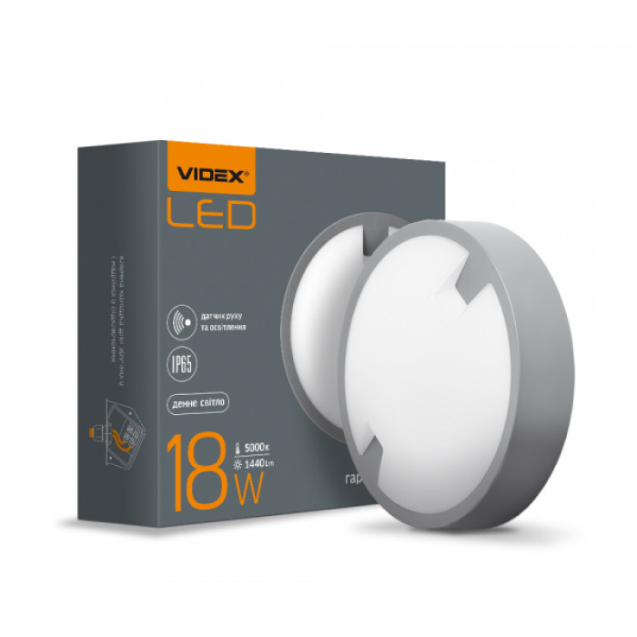 LED світильник IP65 круглий VIDEX 18W 5000K сенсорний (VL-BH12R-185-S)