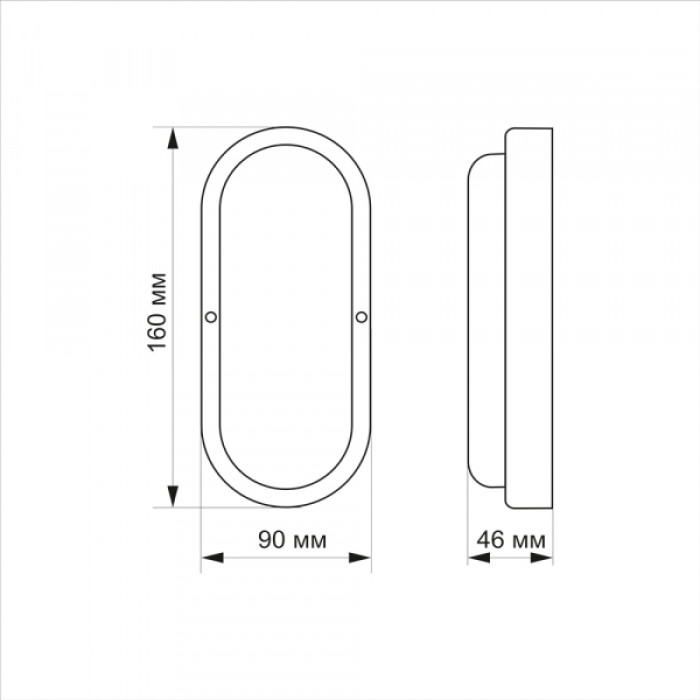 LED світильник вологозахищений овальний TITANUM 12W 6500K TL-BHO-126 (TL-BHO-126)