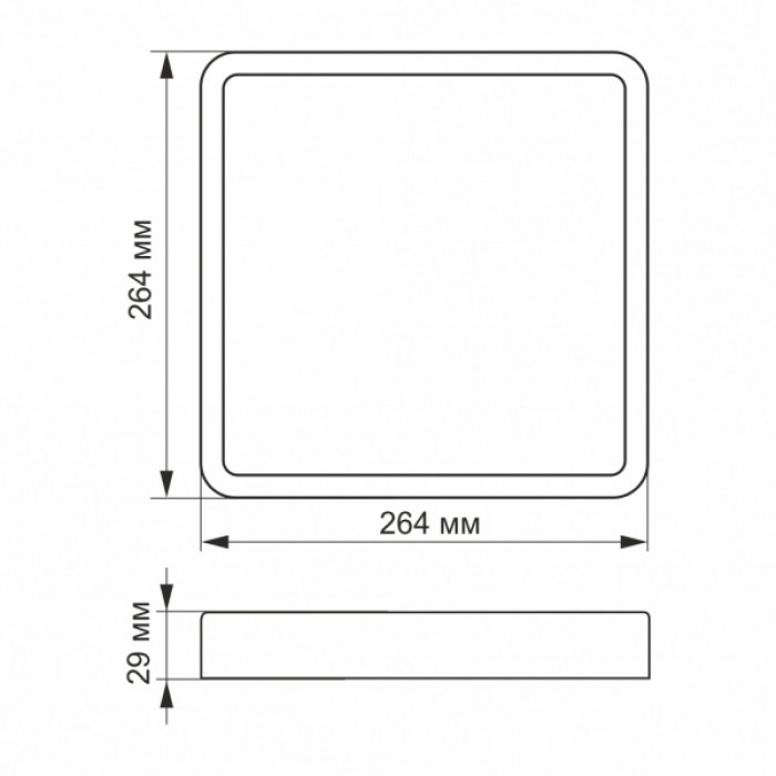 LED Світильник накладний квадрат VIDEX 24W 5000K White (VL-DLSS-245)