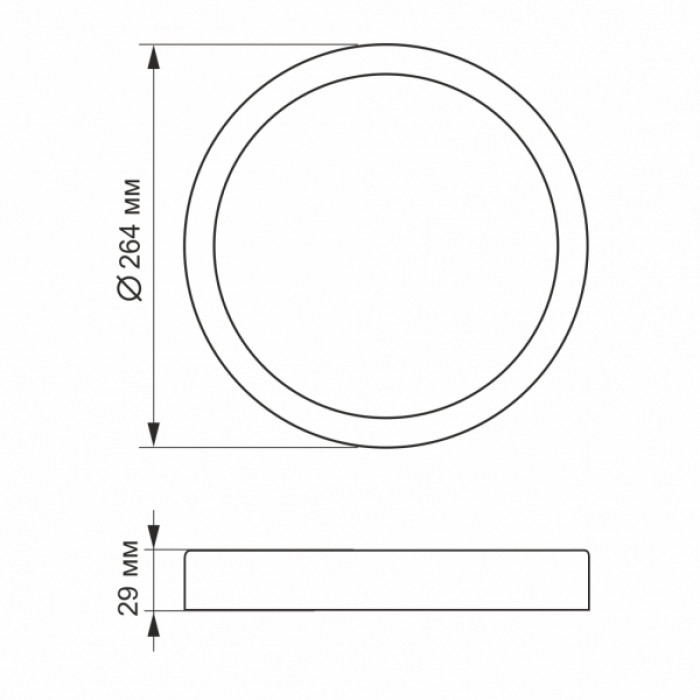 LED Світильник круглий накладний VIDEX 24W 5000K Black (VL-DLRS-245B)