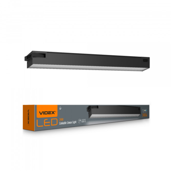 LED світильник лінійний магістральний VIDEX BNL02 24W 0.6М 5000K 220V Black (VL-BNL02-24065B)