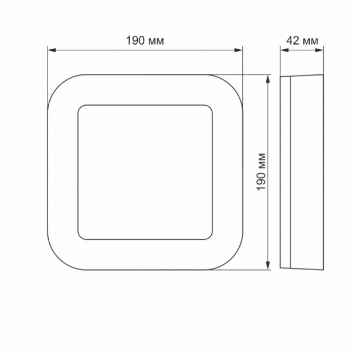 LED світильник ART IP65 квадратний VIDEX 15W 5000K (VL-BHFS-155)