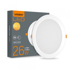 LED світильник Back вбудований круглий VIDEX 26W 5000K (VL-DLBR-265)