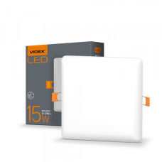 LED світильник безрамковий квадратний VIDEX 15W 4100K (VL-DLFS-154)