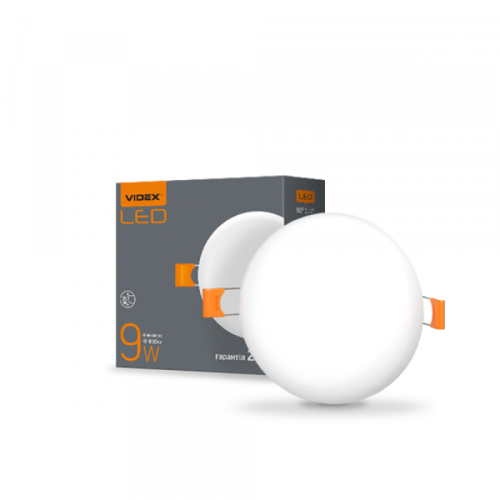 LED світильник безрамковий круглий VIDEX 9W 4100K (VL-DLFR-094)