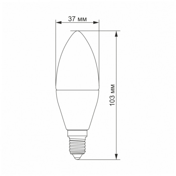 LED лампа VIDEX  C37e 7W E14 3000K (VL-C37e-07143)