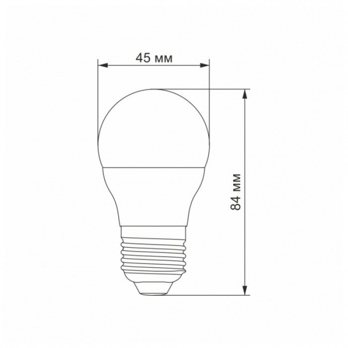 LED лампа VIDEX  G45e 7W E27 4100K (VL-G45e-07274)