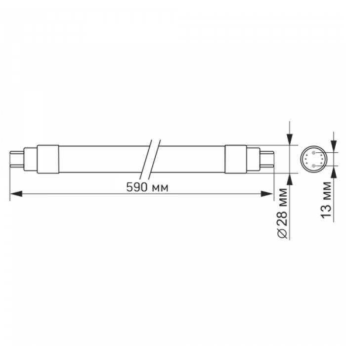 LED FITO лампа VIDEX T8F  9W 0.6M (VL-T8F-0906B)