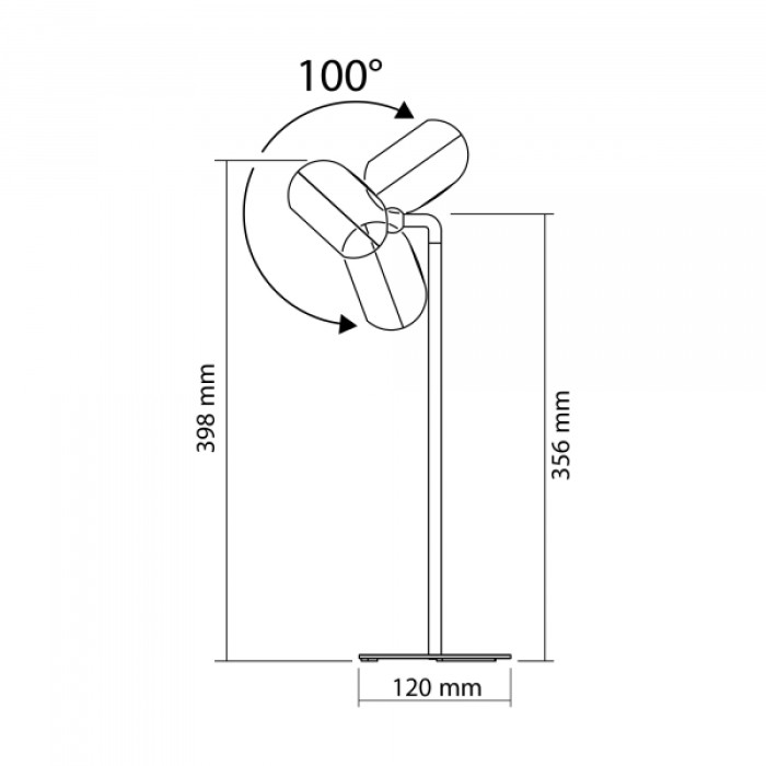 LED лампа настiльна з акумулятором VIDEX VLE-TF18B 3W 3000-5500K Чорна (VLE-TF18B)