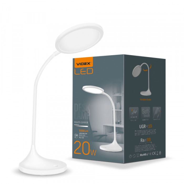 LED лампа настiльна VIDEX  VL-TF14W 20W 4100K (VL-TF14W)