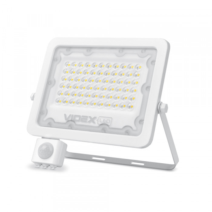LED прожектор VIDEX F2e 50W 5000K з датчиком руху та освітленості (VL-F2e505W-S)