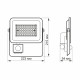 LED прожектор VIDEX F2e 50W 5000K з датчиком руху та освітленості (VL-F2e505W-S)