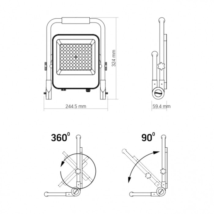 LED прожектор акумуляторний PREMIUM VIDEX F2A 50W 5000K (VL-F2A-505)
