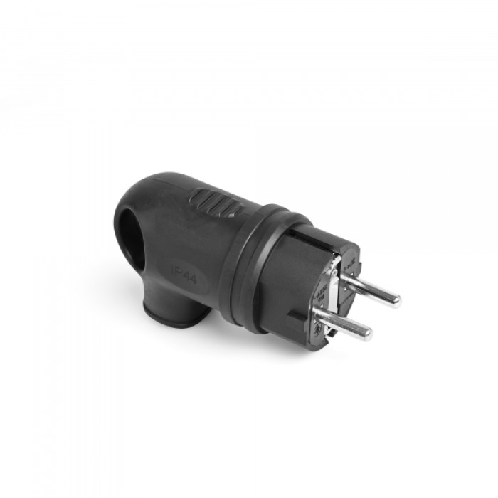Вилка мережева IP44 з/з кутова 16А з ручкою чорна TITANUM STANDARD (ТF-PL216IP-B)