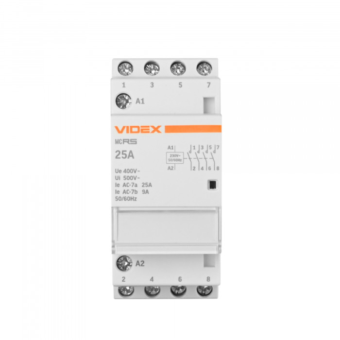 Модульний контактор 4п 25А 4НВ VF-RS-MC4O-25 VIDEX RESIST (VF-RS-MC4O-25)