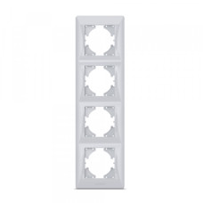 Рамка срібний шовк на 4 місць вертикальна VIDEX BINERA (VF-BNFR4V-SS)