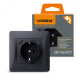 Розетка одинарна із заземленням з USB+USB-C чорний графіт VIDEX BINERA (VF-BNSK1GUC-BG)