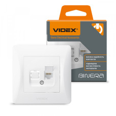 Розетка CAT6 одинарна комп'ютерна біла VIDEX BINERA (VF-BNSK1PC6-W)