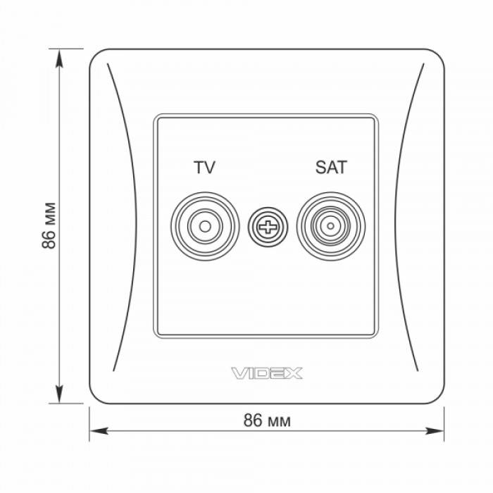 Розетка TV+SAT кінцева біла VIDEX BINERA (VF-BNSK2TVSATE-W)