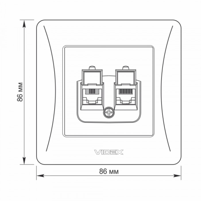 Розетка CAT6+CAT3 подвійна срібний шовк VIDEX BINERA (VF-BNSK2PC6TF3-SS)