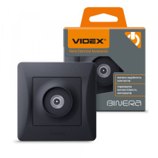 Розетка TV одинарна телевізійна чорний графіт VIDEX BINERA (VF-BNSK1TVME-BG)