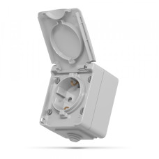 IP65 Розетка зовнішня одинарна із заземленням сіра VIDEX BINERA (VF-BNW21G-G)