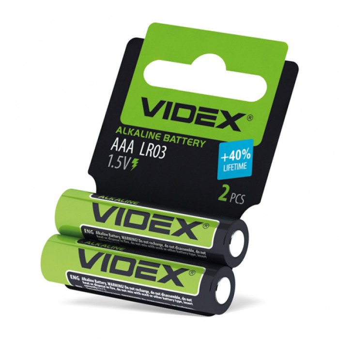 Батарейка лужна Videx LR03/AAA 2шт SHRINK CARD (LR03/AAA 2pcs SC)