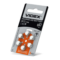 Батарейка повітряно цинкова Videx ZA13 (PR48) BLISTER 6 (ZA13 (PR48) B6)