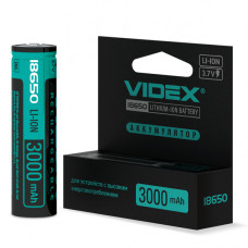 Акумулятор Videx літій-іонний 18650-P (захист) 3000mAh color box/1шт (18650-P/3000/1CB)