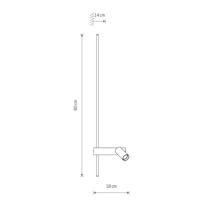 Настінний світильник, бра Nowodvorski 11425 Easy Left GU10 MR11 10W + LED 11W 3000K 380Lm IP20 Чорний (11425)
