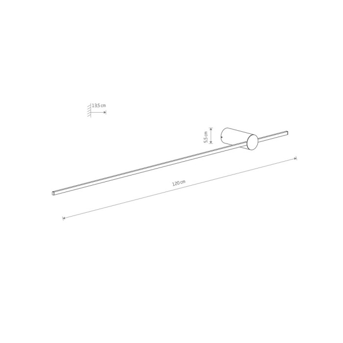 Бра, настінний світильник Nowodvorski 10314 Saber LED L 1x16W 3000K 540Lm IP20 Bl (10314)