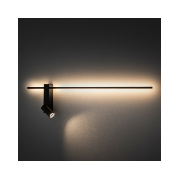Настінний світильник, бра Nowodvorski 11425 Easy Left GU10 MR11 10W + LED 11W 3000K 380Lm IP20 Чорний (11425)