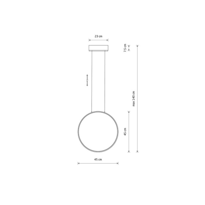 Люстра Nowodvorski 10860 Circolo LED S 1x18W 4000K 600Lm IP20 Чорна (10860)