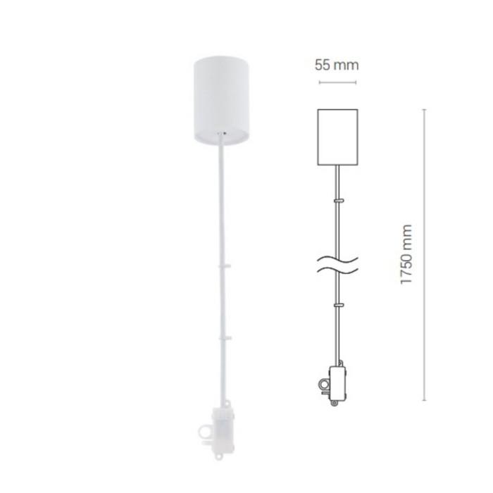 Підвіс Nowodvorski CL ITAKA POWER SUPPLY KIT WHITE PL (8280)