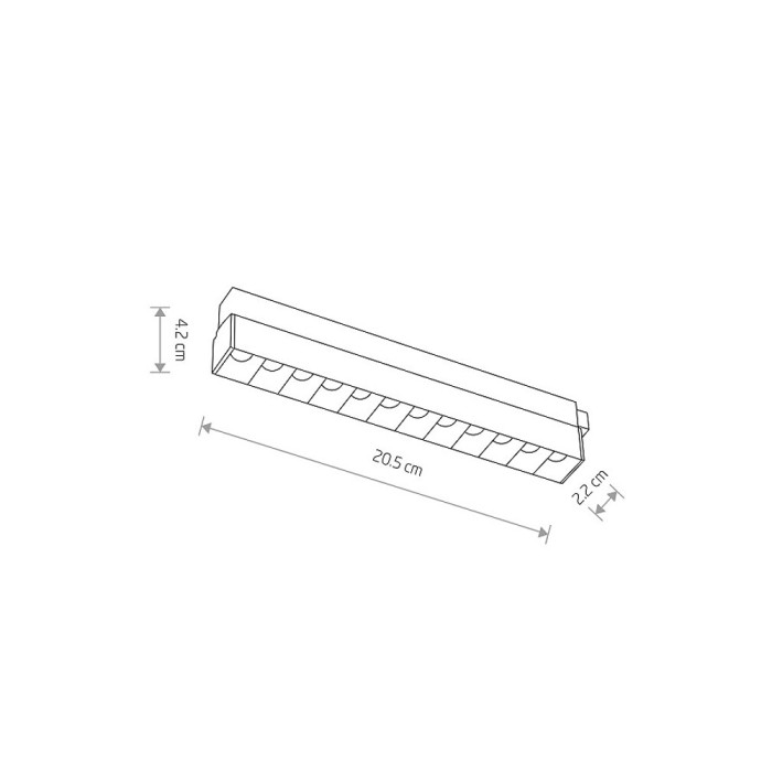 Магнітний трековий світильник Nowodvorski 10644 LVM Focus Out Led 1x9w 4000к 880Lm IP20 Bl (10644)
