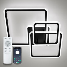 Світильник світлодіодний стельовий SONNE 90W 4S APP 525/525 BLACK 220V IP20 з пультом ДУ