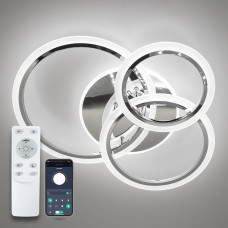 Світильник світлодіодний стельовий SONNE 90W 4R APP 590/525 CHROME 220V IP20 з пультом ДУ