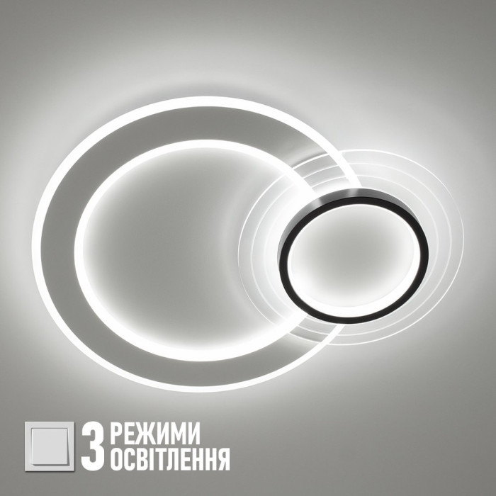 АКЦІЯ! Світильник світлодіодний стельовий MERVIN 75W R ON/OFF WHITE/BLACK 220V IP20