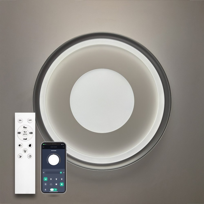 АКЦІЯ! Світильник світлодіодний стельовий LAKE 100W R500 APP WHITE/GRAY 220V IP20 з пультом ДУ