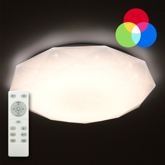 АКЦІЯ! Світильник світлодіодний стельовий ALMAZ 25W RGB R330 SHINY 220V IP20 з пультом ДУ